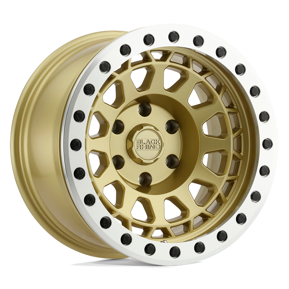Black Rhino Hard Alloys PRIMM BEADLOCK Matte Gold W/ Machined Ring Wheel