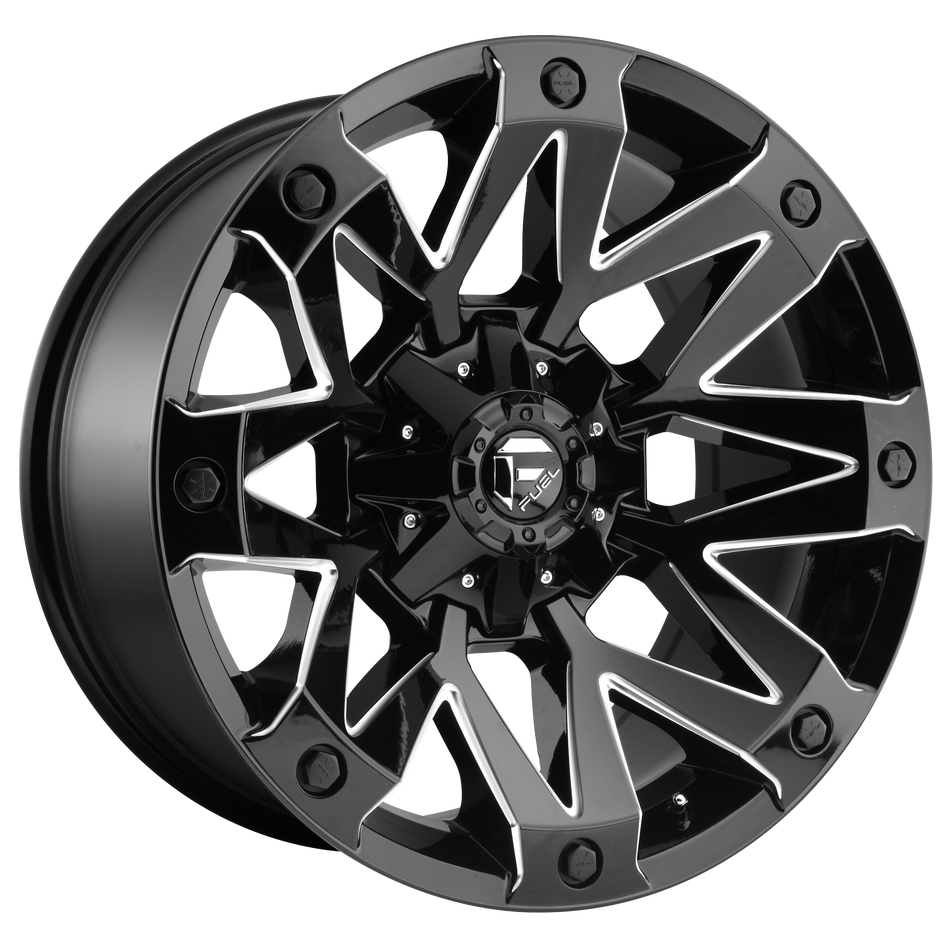 Fuel 1PC D555 AMBUSH Gloss Black Milled Wheel