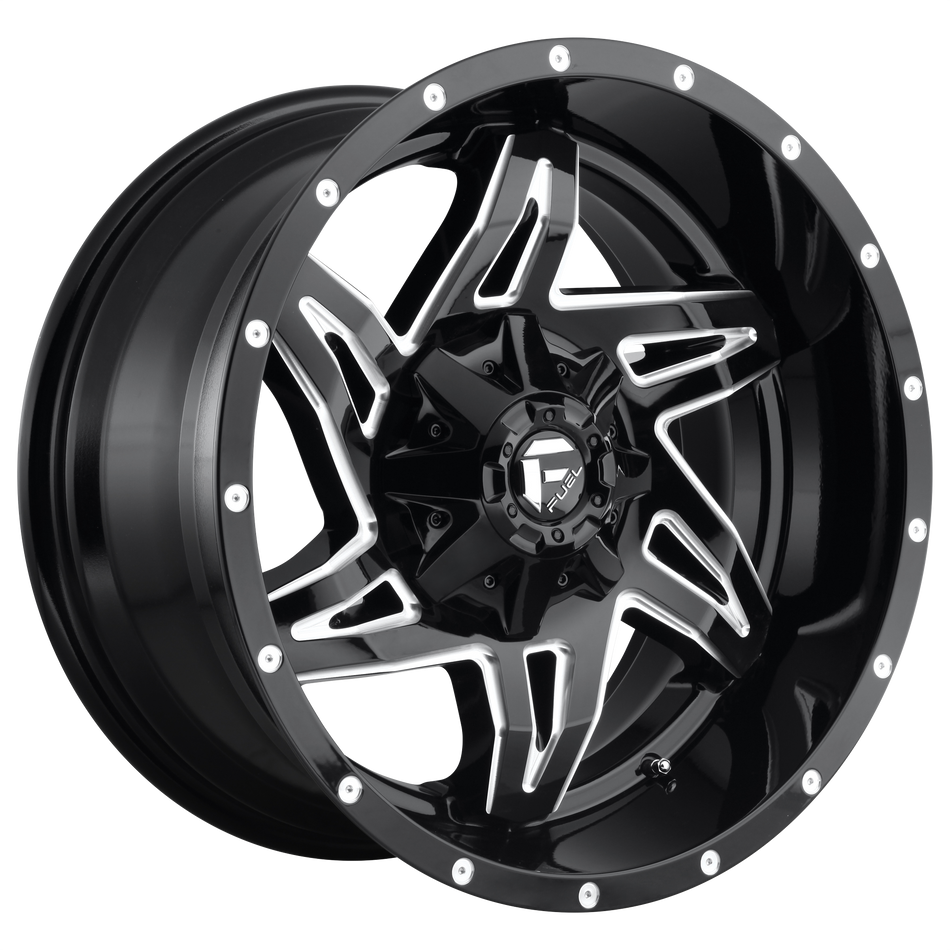 Fuel 1PC D613 ROCKER Gloss Black Milled Wheel