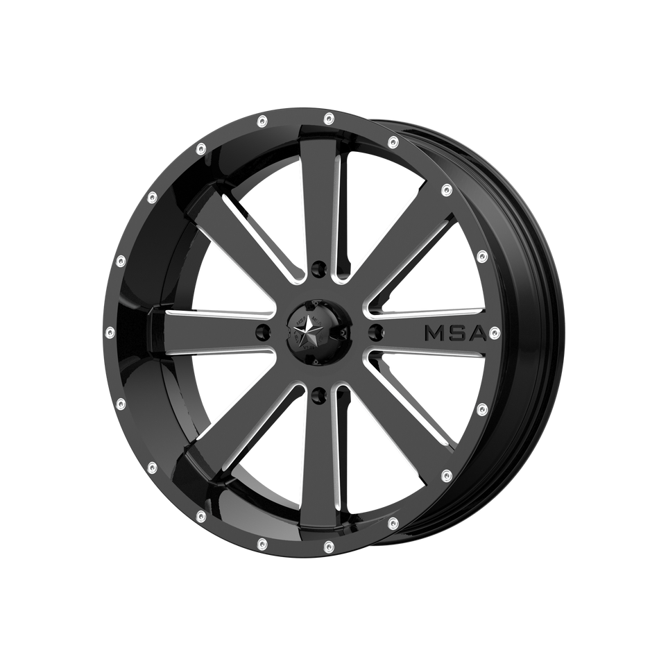 MSA Offroad Wheels M34 FLASH UTV GLOSS BLACK MILLED