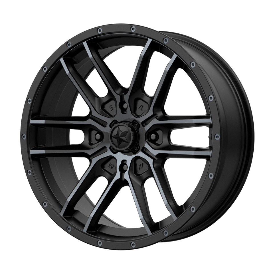 MSA Offroad Wheels M43 FANG UTV SATIN BLACK W/ TITANIUM TINT