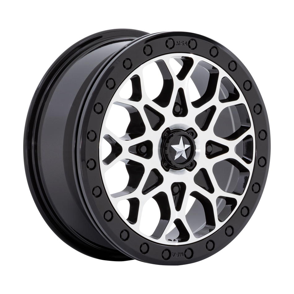 MSA Offroad Wheels M48 PORTAL UTV BEADLOCK GLOSS BLACK MACHINED W/ GLOSS BLACK RING
