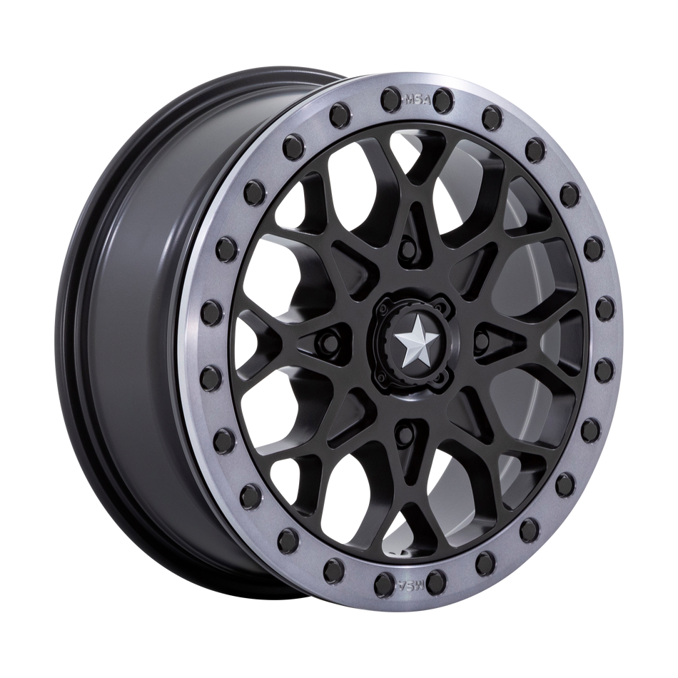 MSA Offroad Wheels M48 PORTAL UTV BEADLOCK SATIN BLACK W/ GRAY TINT RING