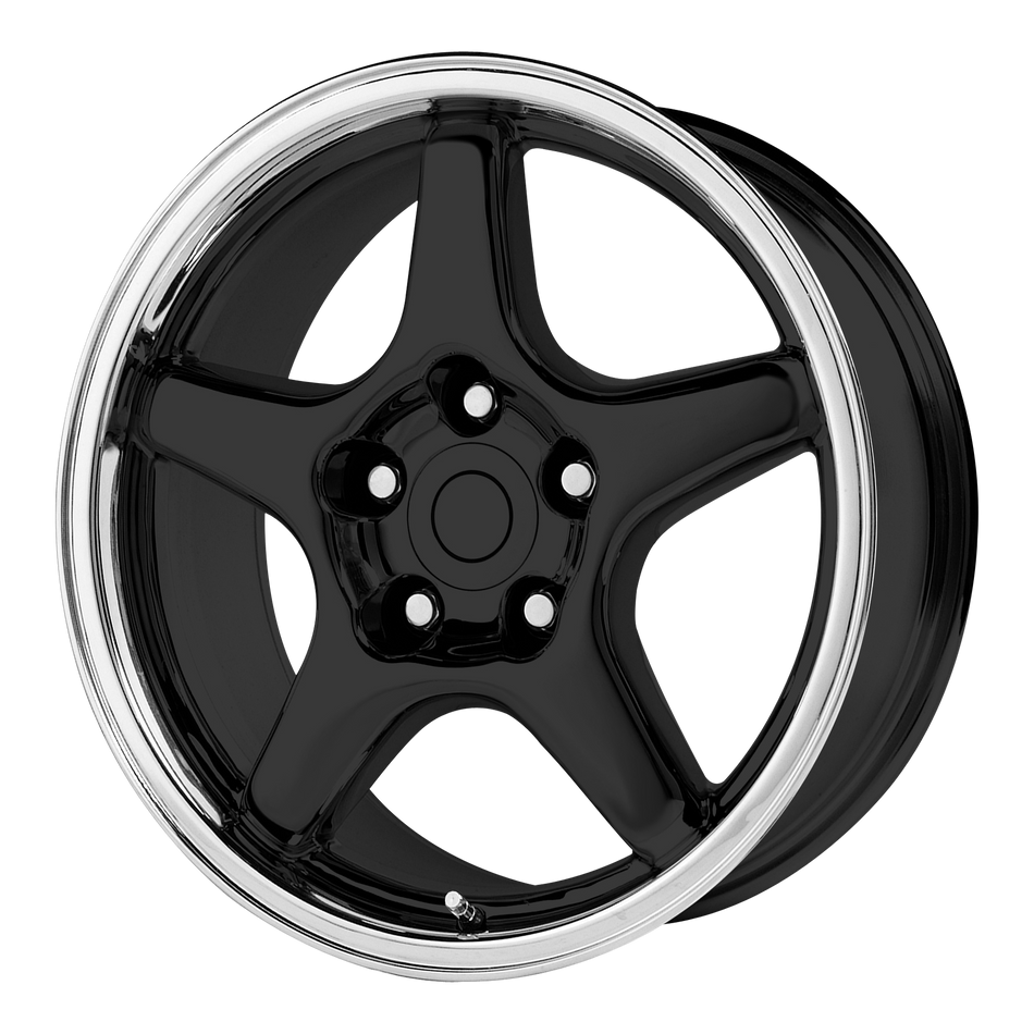 Performance Replicas PR103 Gloss Black/Machined Lip Wheel