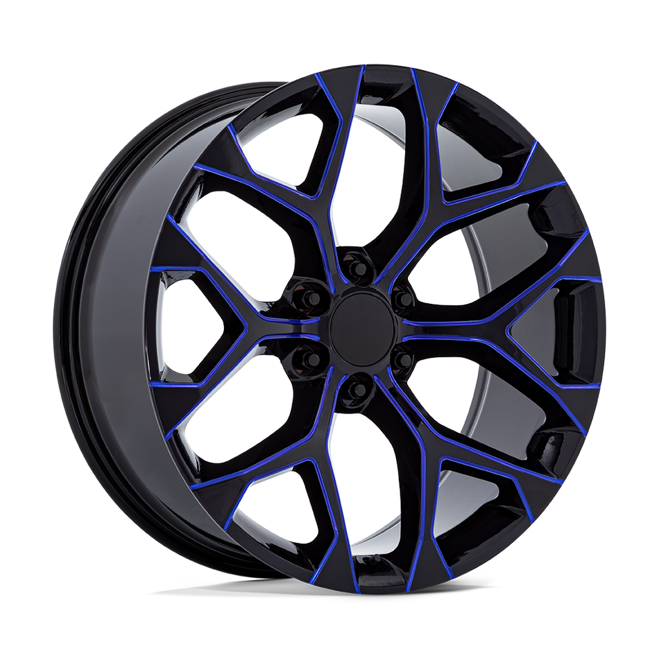 Performance Replicas PR176 Gloss Black Machined W/ Blue Milling Wheel