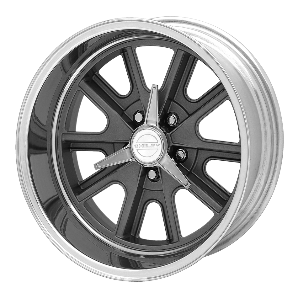 American Racing Vintage VN427 SHELBY COBRA MAG GRAY W/ CENTER POLISHED BARREL