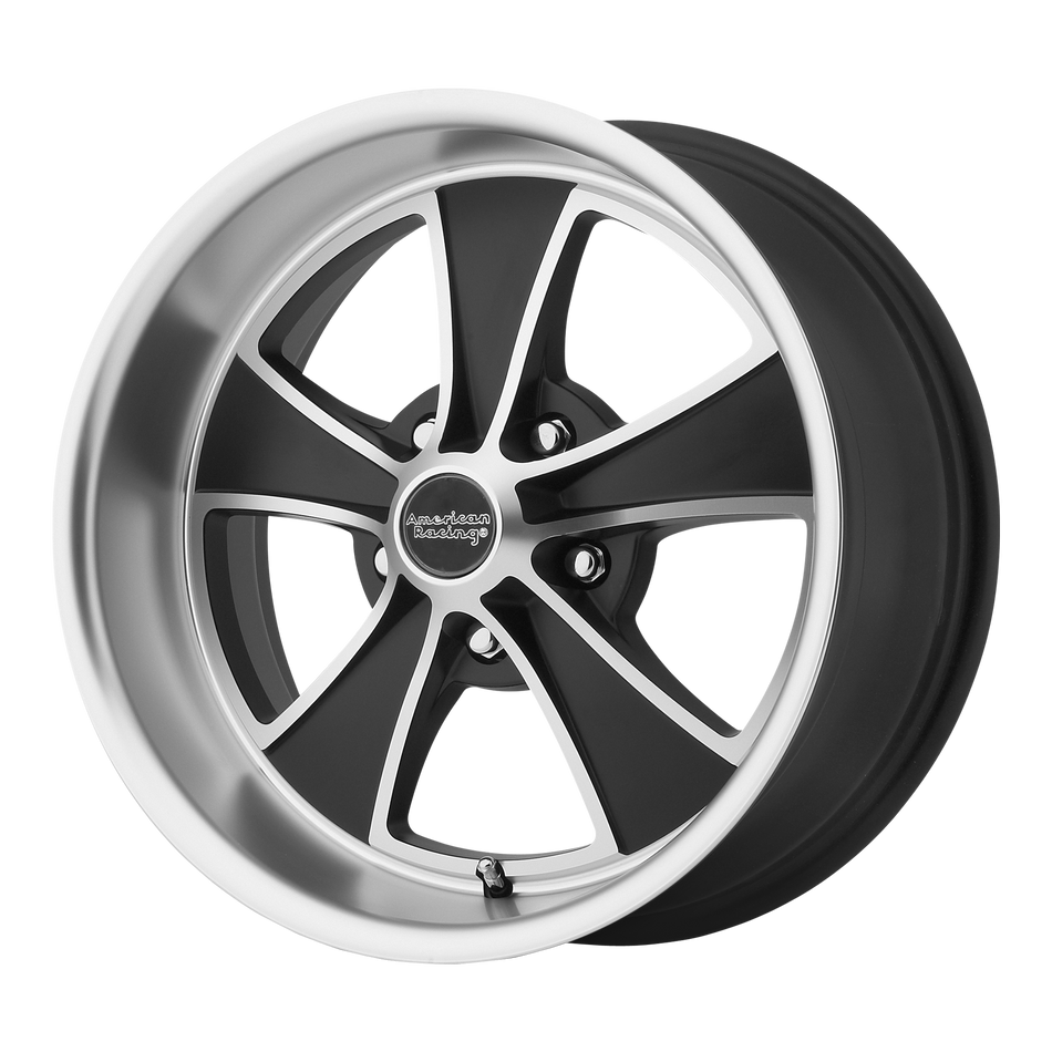American Racing Vintage VN808 MACH 5 Satin Black Machined Wheel
