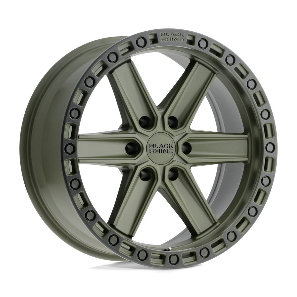 Black Rhino Hard Alloys HENDERSON Olive Drab Green W/ Black Ring Wheel