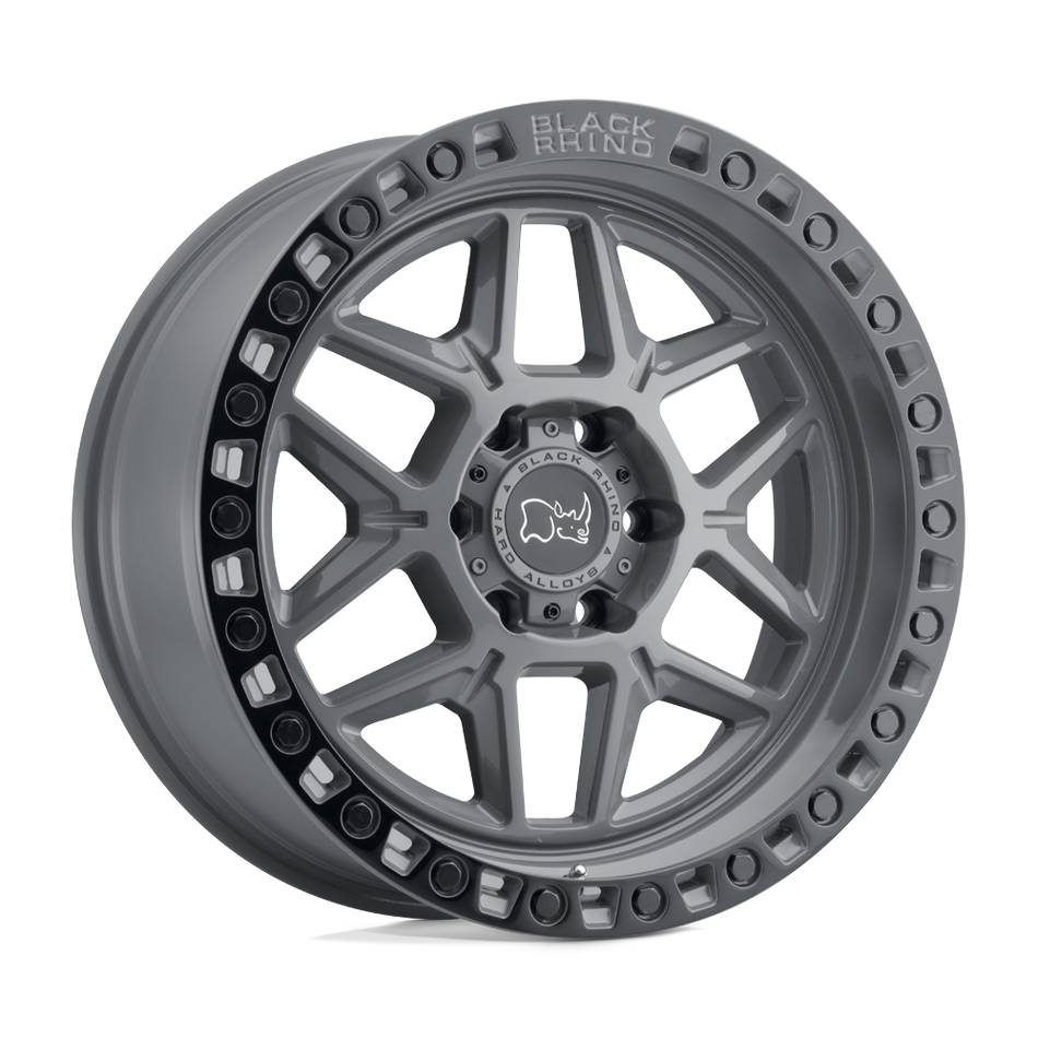 Black Rhino Hard Alloys KELSO Battleship Gray W/ Black Ring Wheel