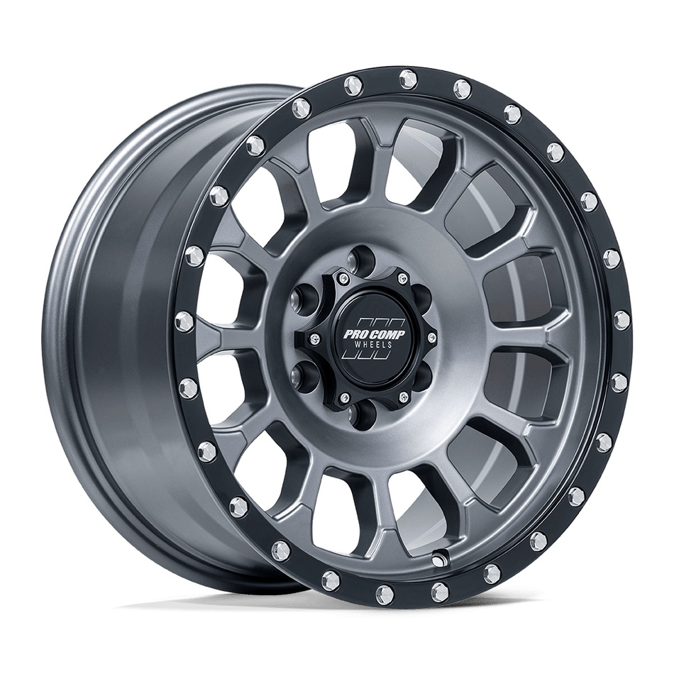 Pro Comp Alloys PA34 ROCKWELL Matte Graphite With Black Lip Wheel