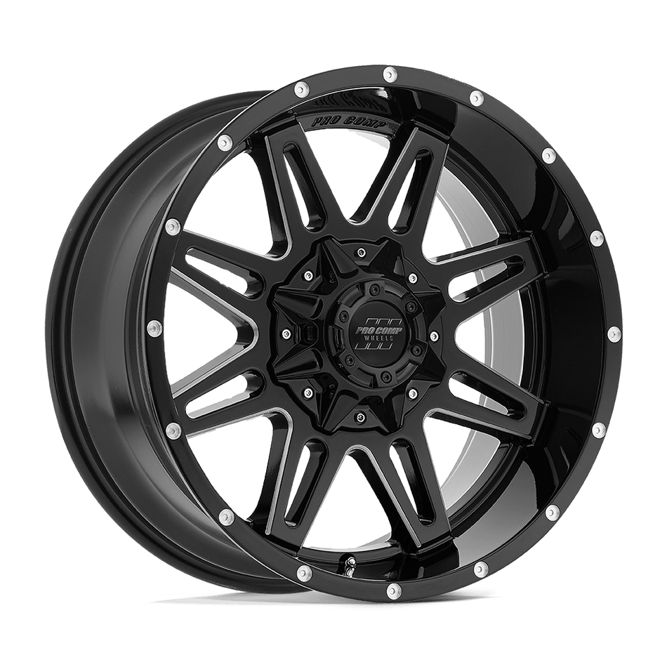 Pro Comp Alloys PA42 BLOCKADE Gloss Black Milled Wheel