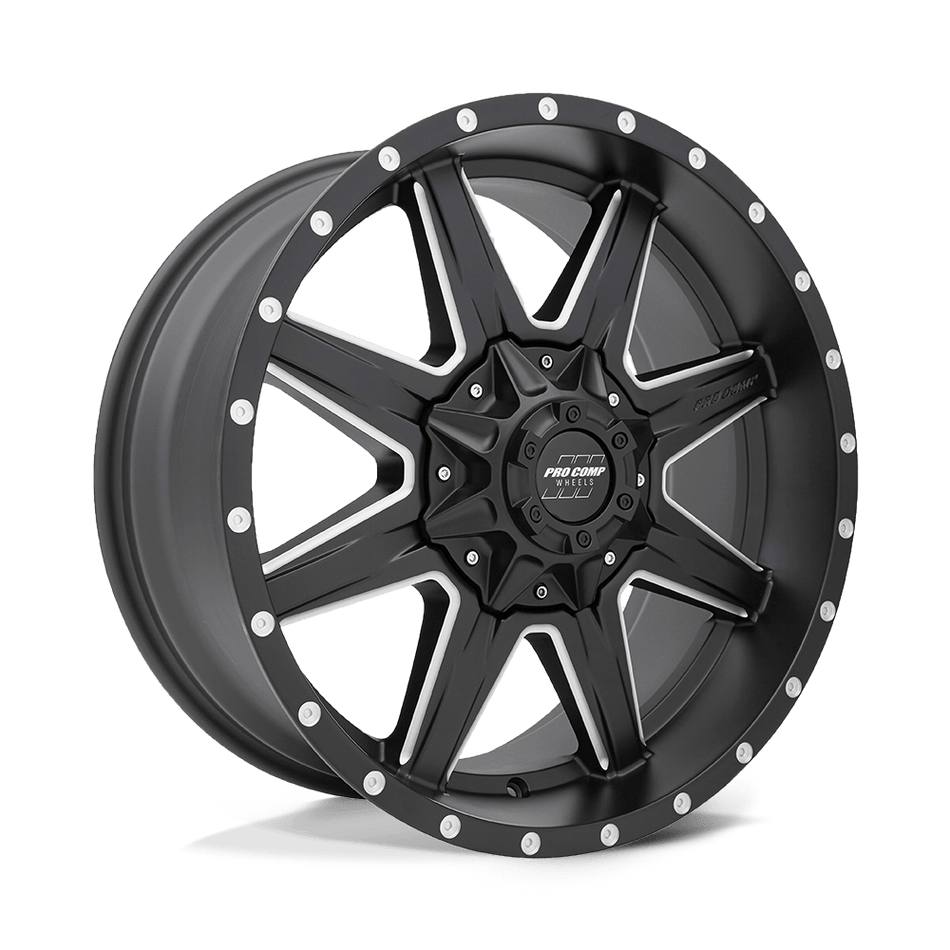 Pro Comp Alloys PA48 QUICK 8 Satin Black Milled Wheel