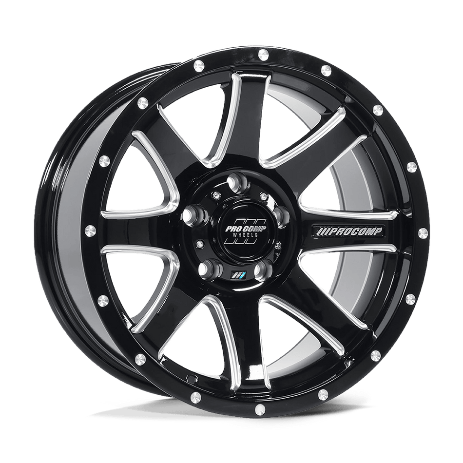 Pro Comp Alloys PA76 PATRIOT Gloss Black Milled Wheel