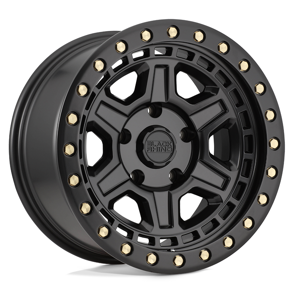 Black Rhino Hard Alloys RENO Matte Black W/ Brass Bolts Wheel