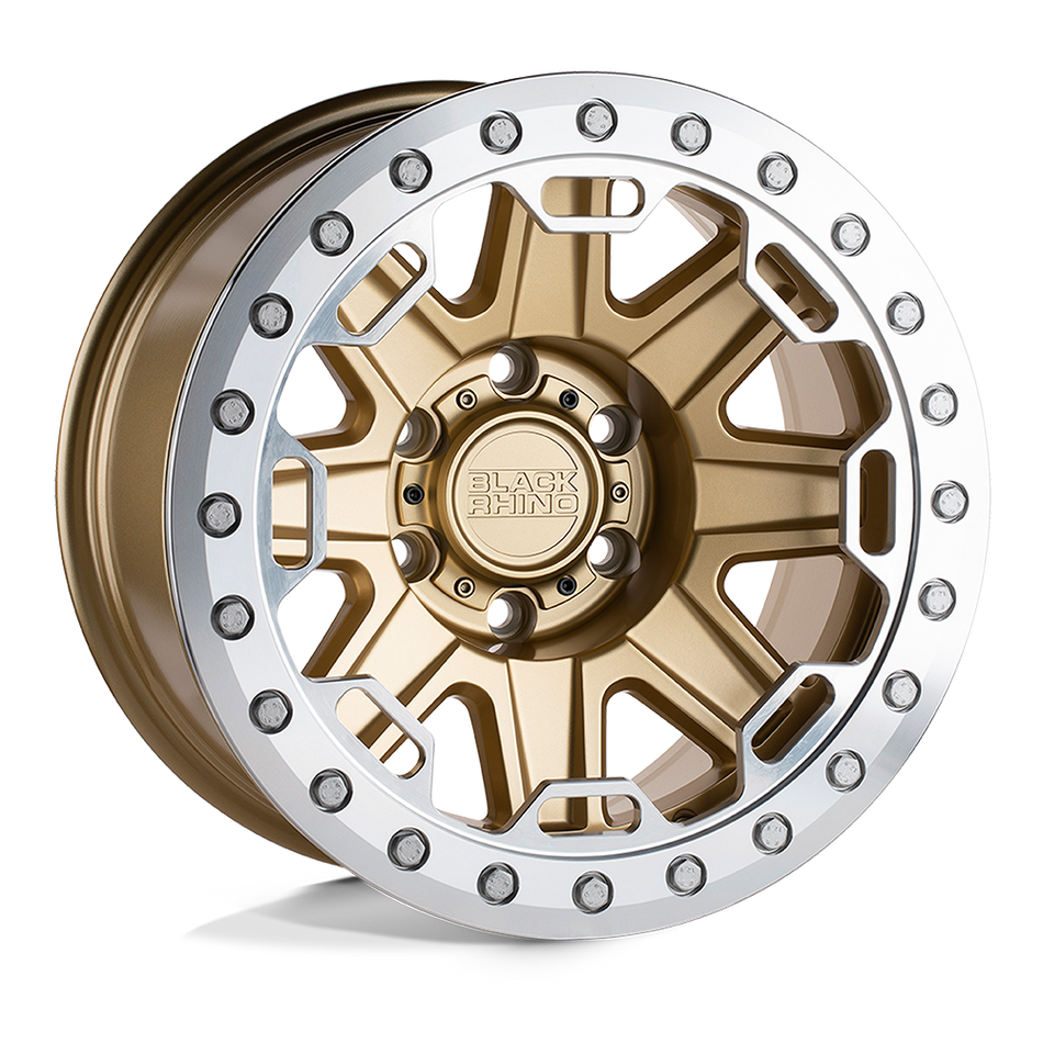 Black Rhino Hard Alloys RIFT BEADLOCK Matte Gold W/ Machined Ring Wheel