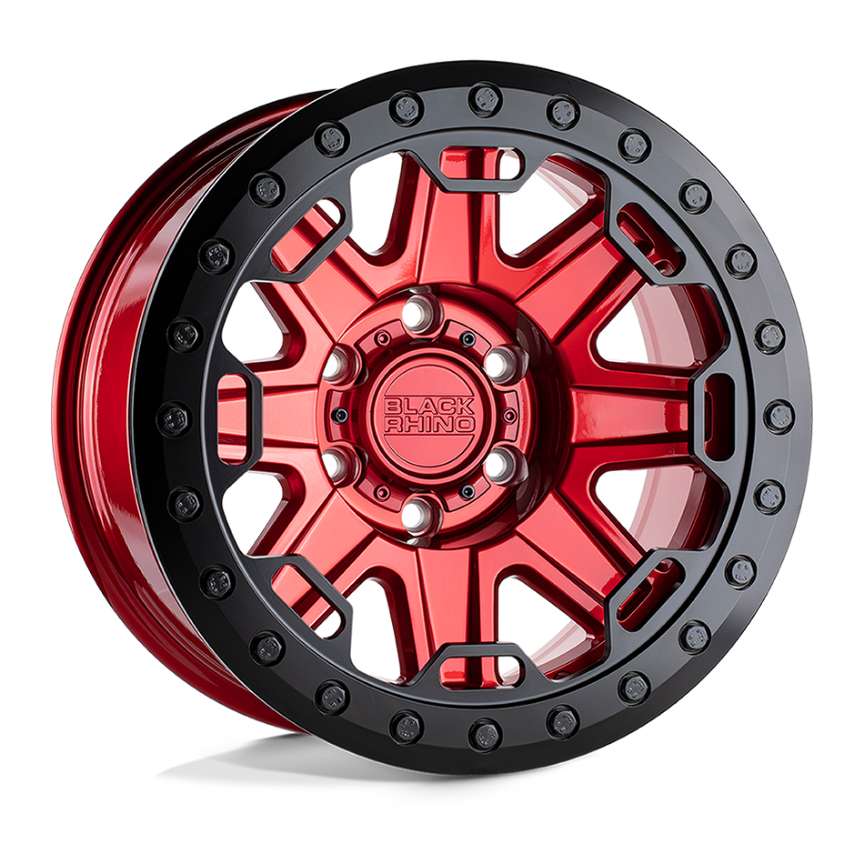Black Rhino Hard Alloys RIFT BEADLOCK Candy Red W/ Black Ring Wheel