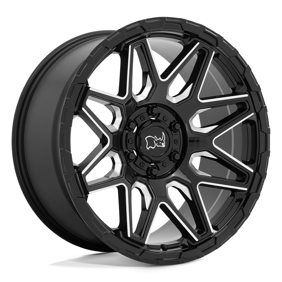 Black Rhino Hard Alloys SHOCKWAVE Gloss Black With Milled Spokes Wheel