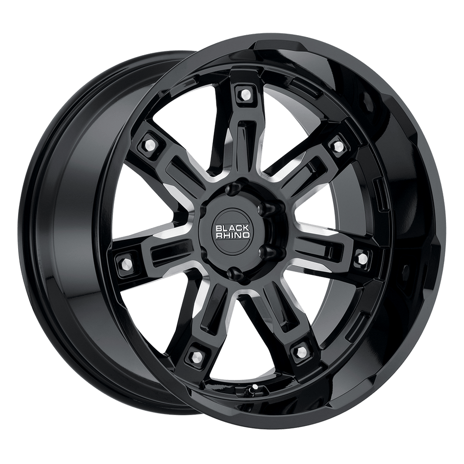 Black Rhino Hard Alloys LOCKER Gloss Black W/ Milled Spokes Wheel