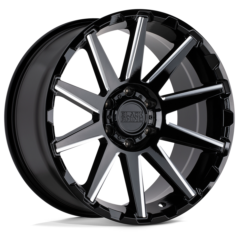 Black Rhino Hard Alloys TYPHOON Gloss Black W/ Milled Spokes Wheel